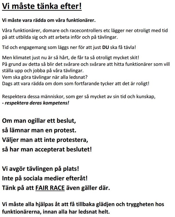 var rädd om våra funktionärer